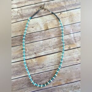 NWT Faux Turquoise and Ivory 36” necklace
